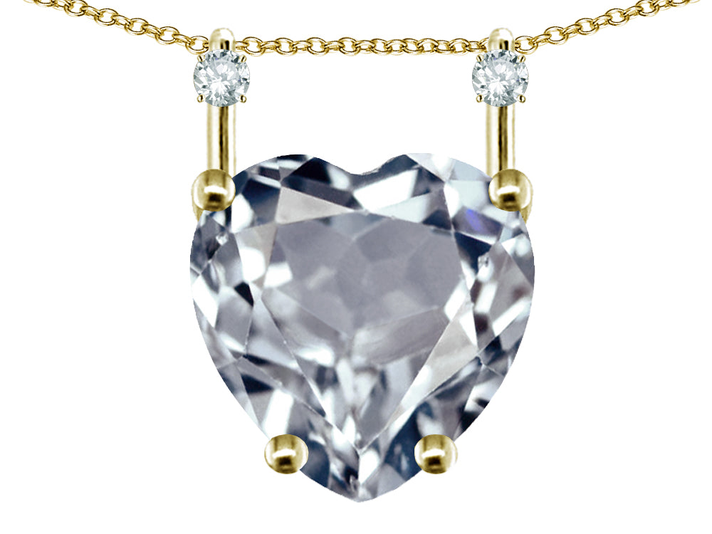 Star K Heart Shape 8mm Genuine Aquamarine Stackable Mothers Pendant