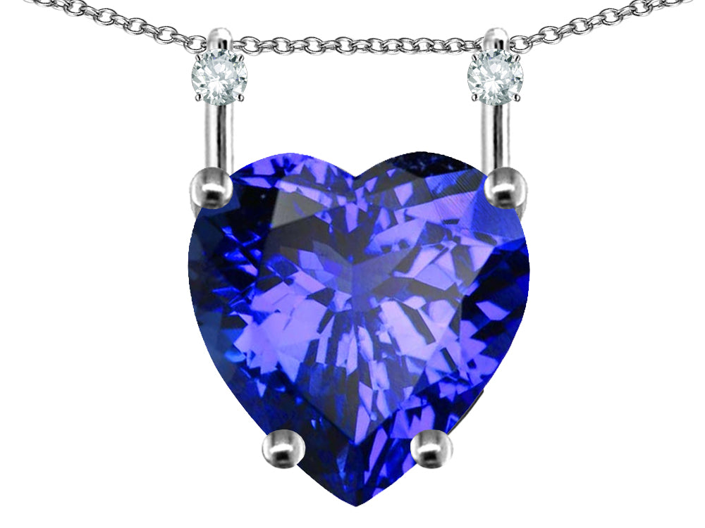 Star K Heart Shape 8mm Simulated Tanzanite Stackable Mothers Pendant