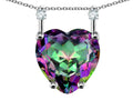 Star K Heart Shape 8mm Rainbow Mystic Topaz Stackable Mothers Pendant