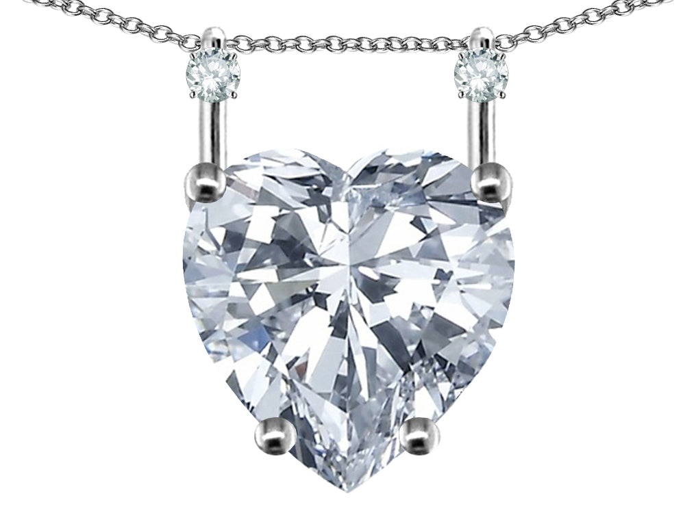 Star K Heart Shape 8mm Genuine White Topaz Stackable Mothers Pendant