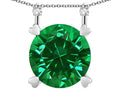 Star K Round 7mm Simulated Emerald Stackable Mothers Hearts Pendant