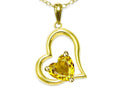 Star K Heart Shape 7mm Genuine Citrine Open Floating Heart Necklace Pendant