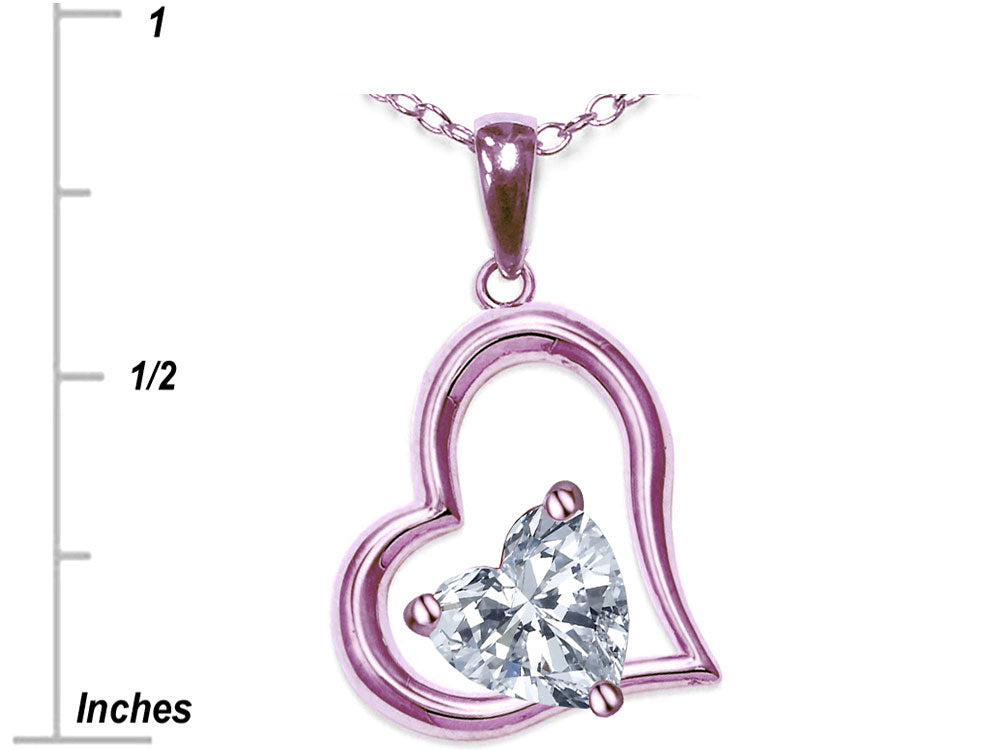 Star K Heart Shape 7mm Genuine Opal Open Floating Heart Necklace Pendant