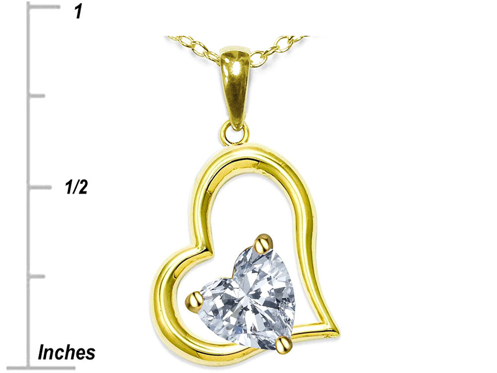 Star K Heart Shape 7mm Simulated Alexandrite Open Floating Heart Necklace Pendant