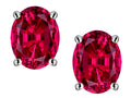 Star K Created Ruby Oval 8x6mm Earrings Studs
