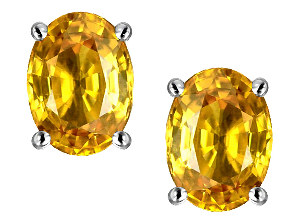 Star K Oval 8x6mm Genuine Citrine Earrings Studs