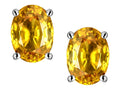 Star K Oval 8x6mm Genuine Citrine Earrings Studs