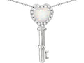 Star K  Key to My Heart Pendant Necklace with Genuine Opal
