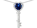 Star K  Key to My Heart Pendant Necklace with Created Sapphire
