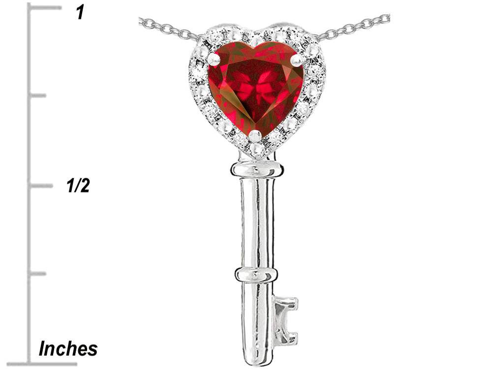 Star K  Key to My Heart Pendant Necklace with Created Ruby