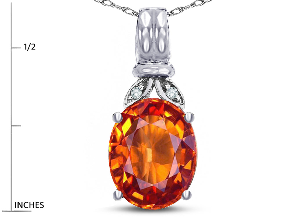 Star K  Oval 10x8 Simulated Orange Mexican Fire Opal Fashion Pendant Necklace