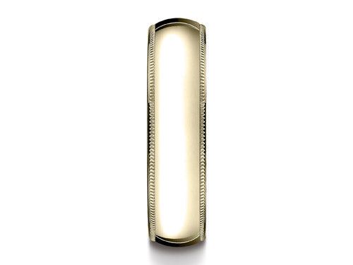 Benchmark 14k Gold 6.0mm Traditional Dome Oval Ring With Milgrain