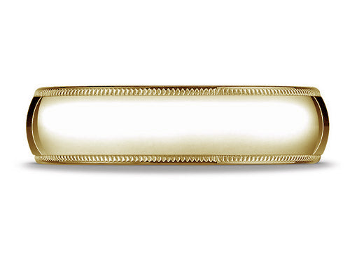 Benchmark 10k Gold 6.0mm Traditional Dome Oval Ring With Milgrain