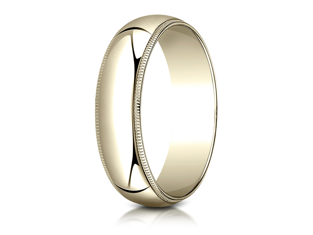 Benchmark 10k Gold 6.0mm Traditional Dome Oval Ring With Milgrain
