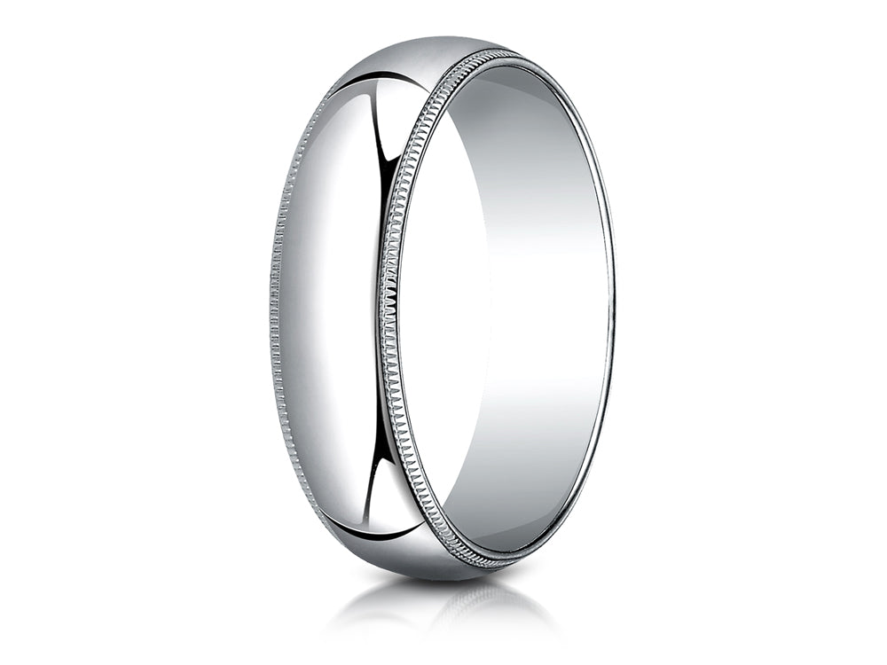 Benchmark 18k Gold 6.0mm Traditional Dome Oval Ring With Milgrain