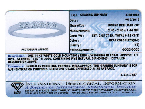 Finejewelers Round Diamonds Band 0.25 cttw - IGI Certified