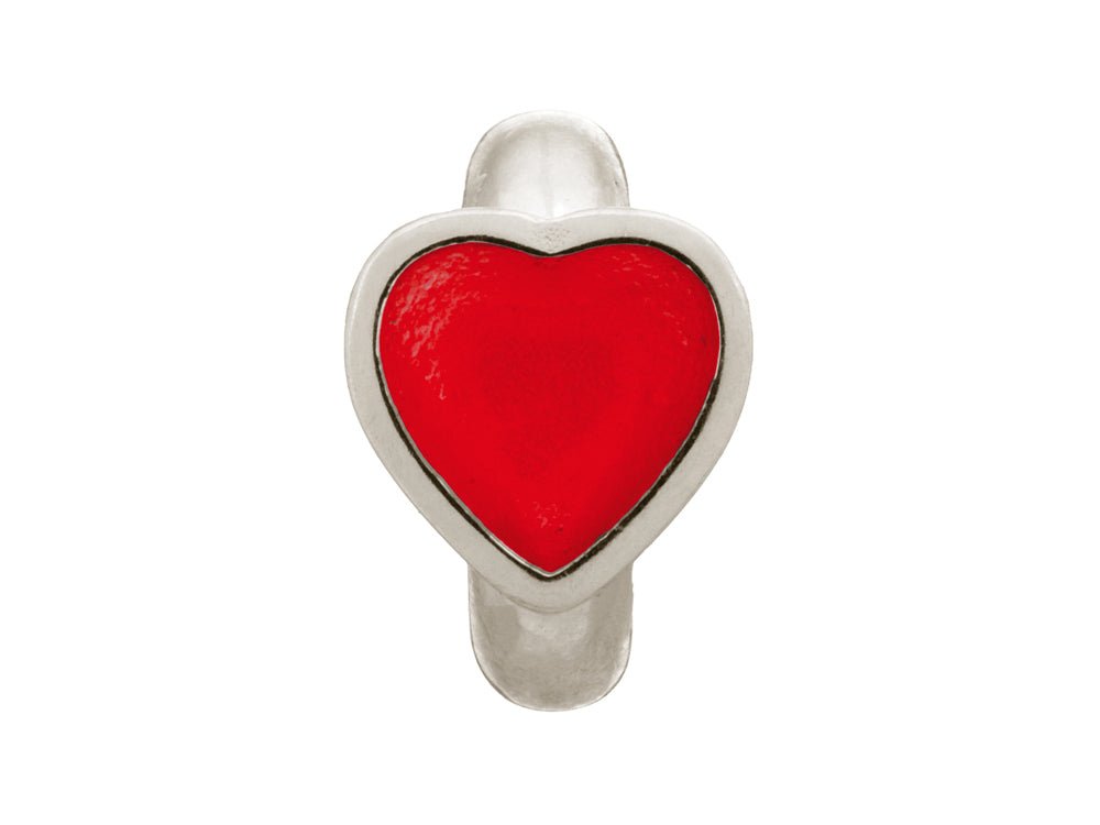 Endless Jewelry Red Enamel Heart Silver Red Enamel Rhodium Silver Finish