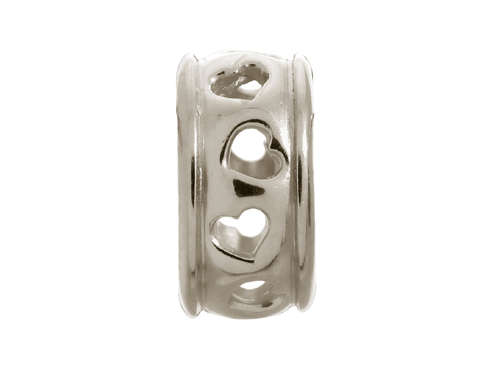 Endless Jewelry Row Of Hearts Silver Rhodium Silver Finish