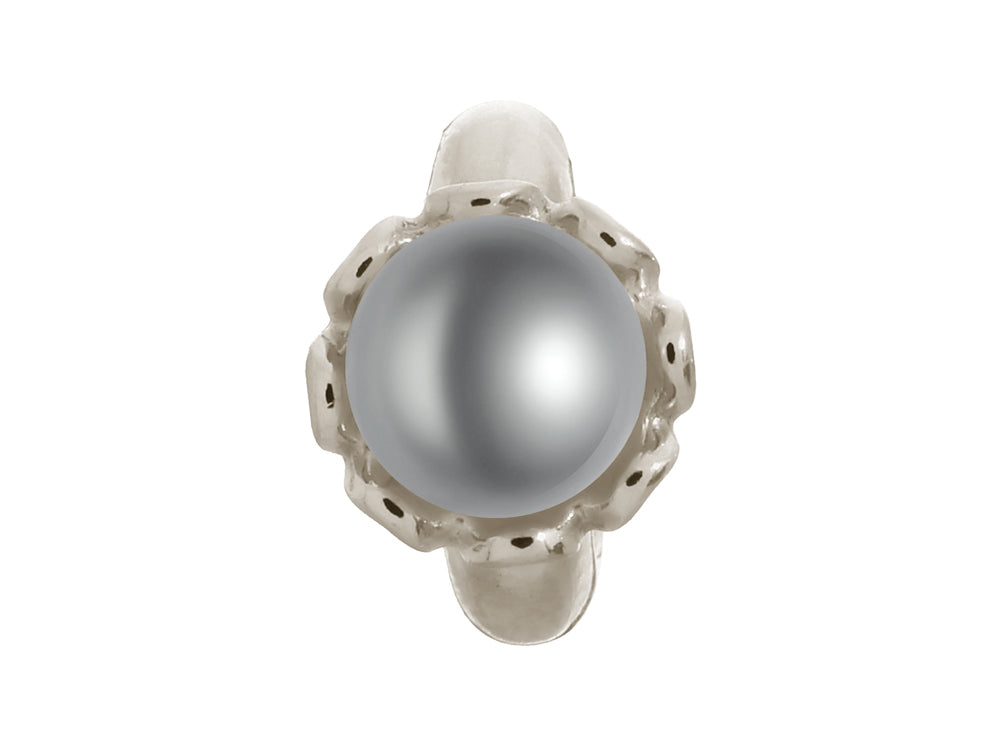 Endless Jewelry Grey Pearl Flower Silver Grey Pearl Rhodium Silver Finish