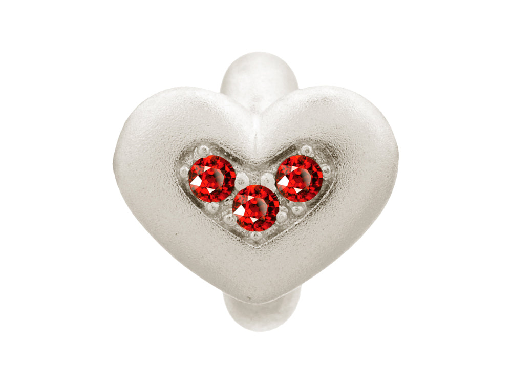 Endless Jewelry Garnet Triple Love Silver Garnet Cubic Zirconia Rhodium Silver Finish