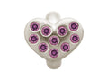 Endless Jewelry Amethyst Heart Of Love Silver Amethyst Cubic Zirconia Rhodium Silver Finish