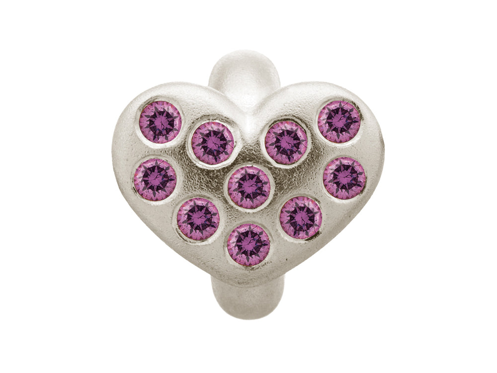 Endless Jewelry Amethyst Heart Of Love Silver Amethyst Cubic Zirconia Rhodium Silver Finish