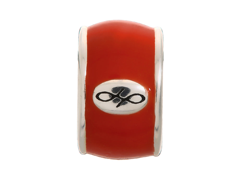 Endless Jewelry Deep Red Endless Enamel Silver Deep Red Enamel Rhodium Silver Finish