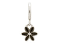 Endless Jewelry Black Enamel Flower Drop Silver Black Enamel Rhodium Silver Finish