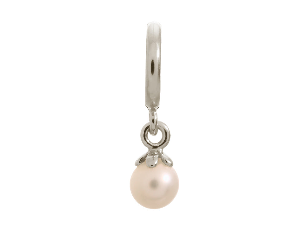 Endless Jewelry White Pearl Ball Silver White Pearl Rhodium Silver Finish