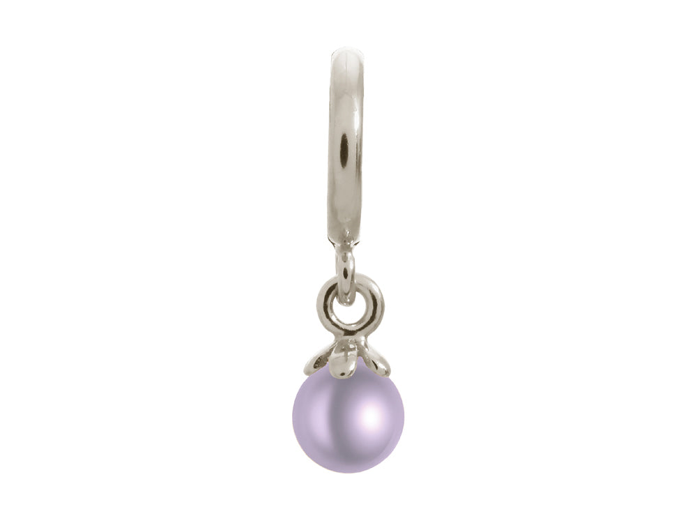 Endless Jewelry Purple Pearl Ball Silver Purple Pearl Rhodium Silver Finish