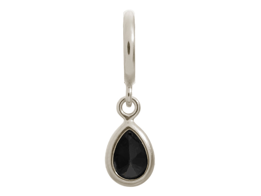 Endless Jewelry Black Drop Silver Black Cubic Zirconia Rhodium Silver Finish