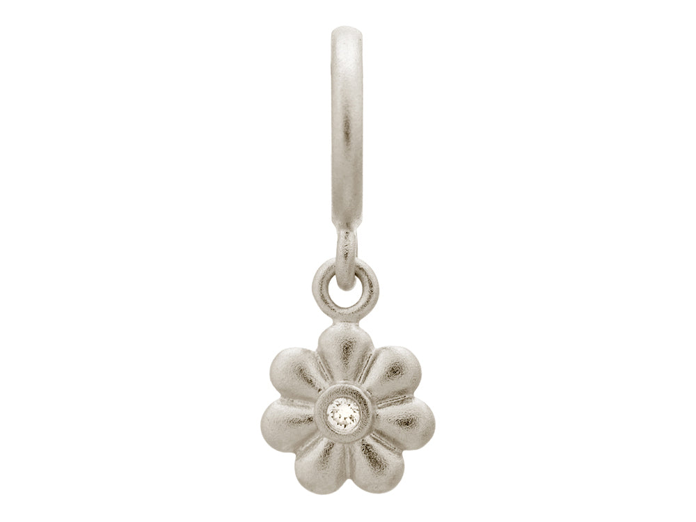 Endless Jewelry White Flower Dream Dot Silver White Cubic Zirconia Rhodium Silver Finish