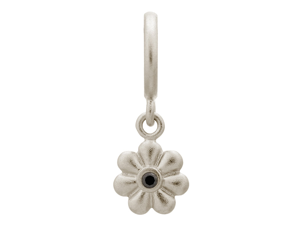 Endless Jewelry Black Flower Dream Dot Silver Black Cubic Zirconia Rhodium Silver Finish