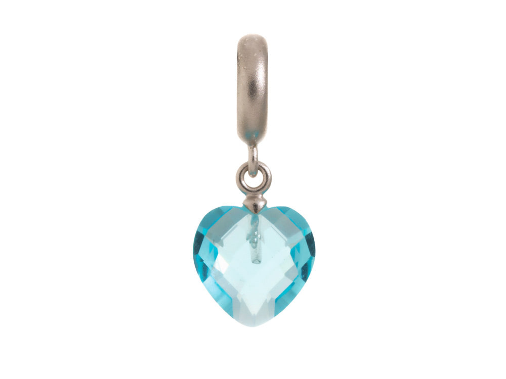 Endless Jewelry Sky Blue Heart Cut Drop Silver Sky Blue Crystal Rhodium Silver Finish