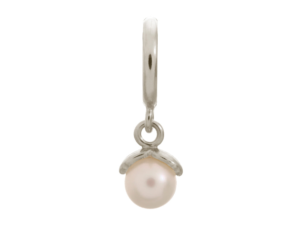 Endless Jewelry White Apple Pearl Silver White Pearl Rhodium Silver Finish