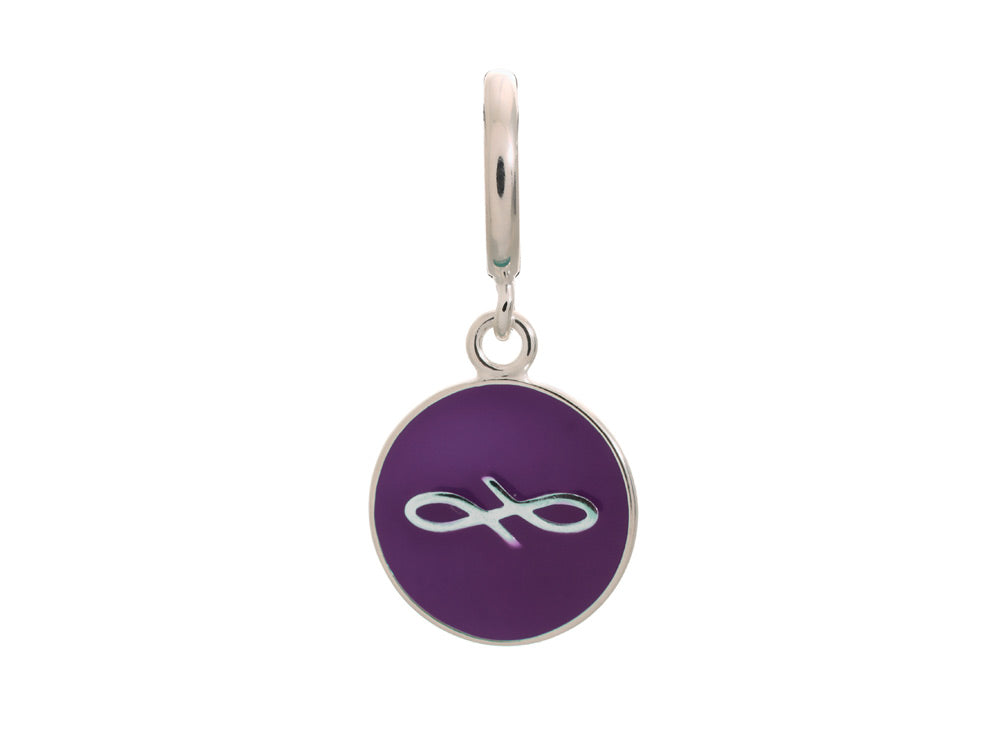 Endless Jewelry Violet Endless Coin Silver Violet Enamel Rhodium Silver Finish