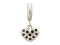 Endless Jewelry Black Million Heart Drop Silver Black Cubic Zirconia Rhodium Silver Finish