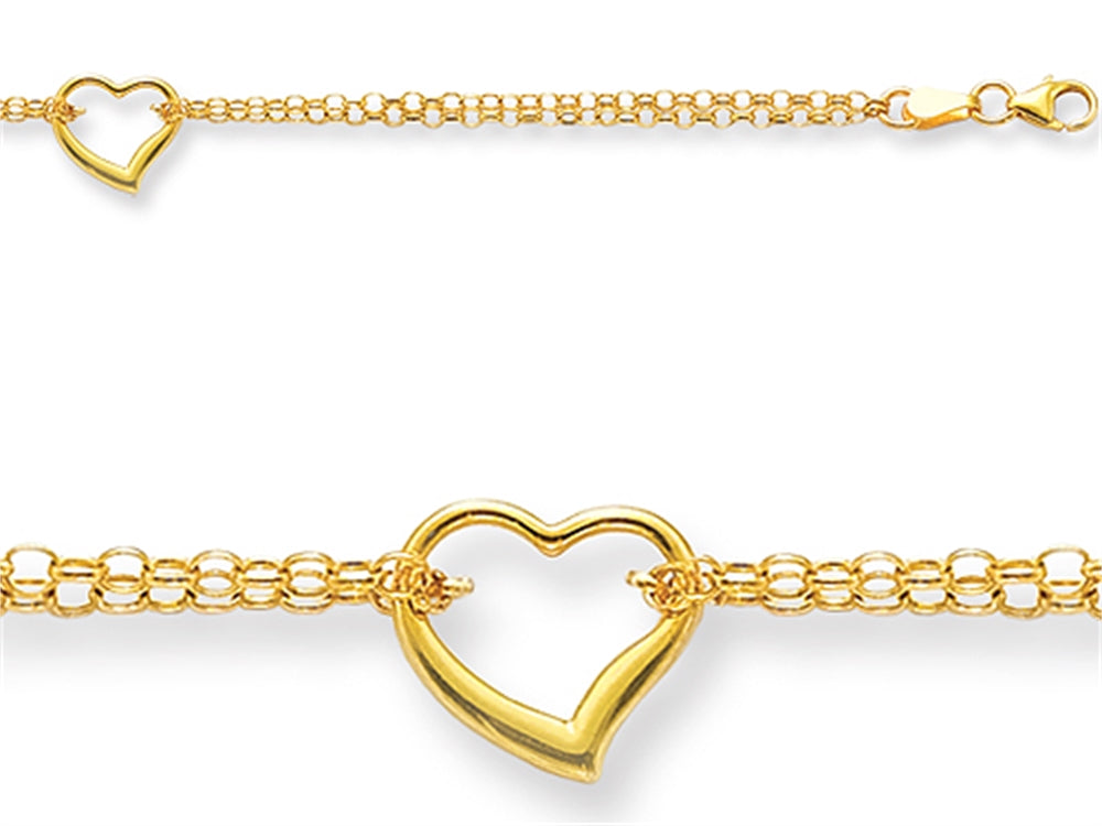 Finejewelers 10 Inches 1 Hearts Ankle Bracelet