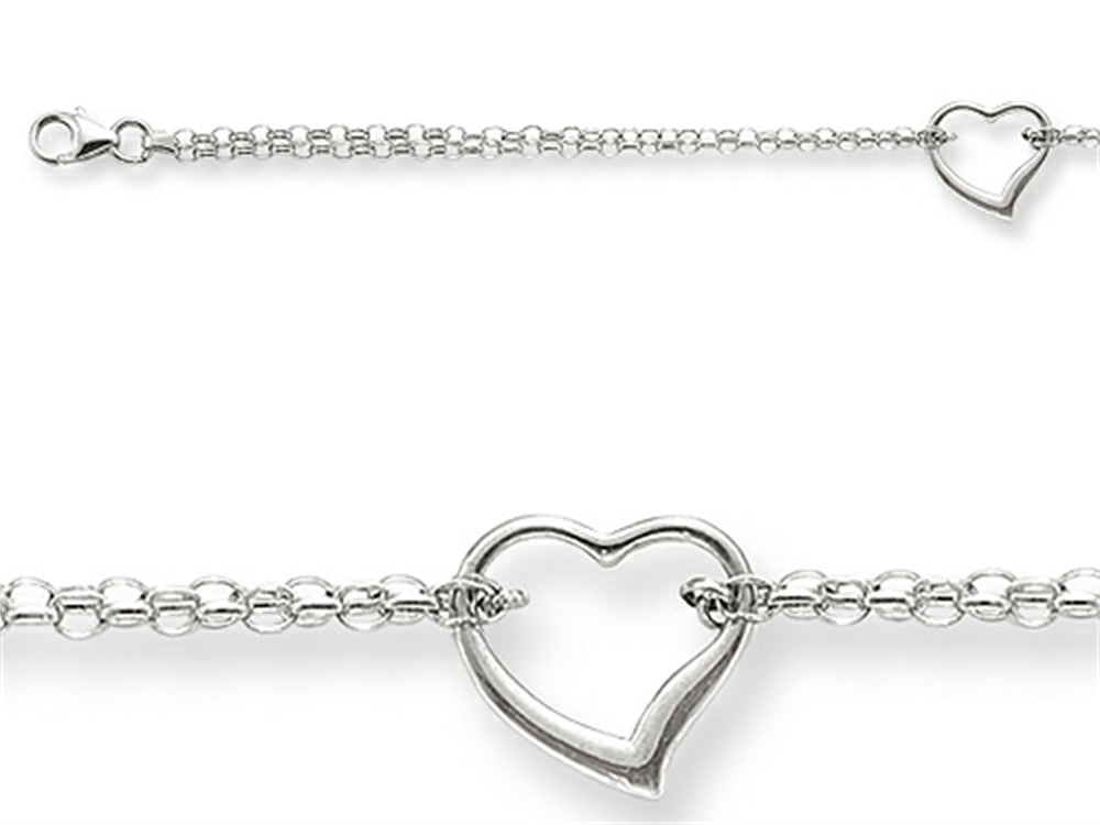 Finejewelers 10 Inches 1 Hearts Ankle Bracelet