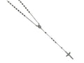 Finejewelers 26 inches Silver Black Rhodium Rosary Beaded Necklace