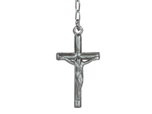 Finejewelers 26 inches Silver Black Rhodium Rosary Bead Necklace