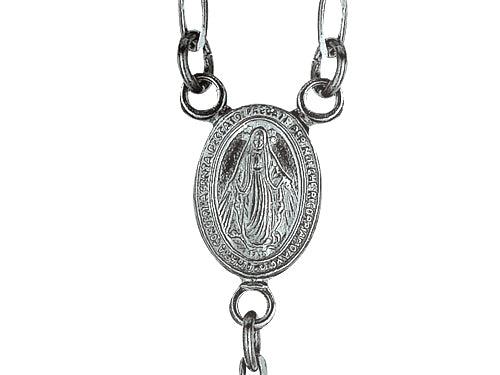 Finejewelers 26 inches Silver Black Rhodium Rosary Bead Necklace
