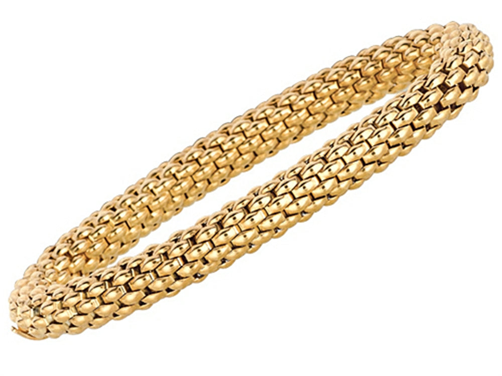 Finejewelers Sterling Silver 7.25 Inch Yellow Finish Stretchy Bracelet