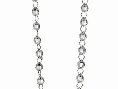 Finejewelers 26 inches Silver Rhodium 5MM Rosary Bead Necklace