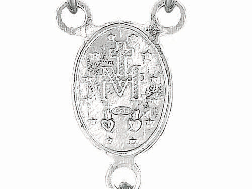 Finejewelers 26 inches Silver Rhodium 5MM Rosary Bead Necklace