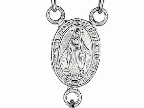 Finejewelers 26 inches Silver Tri-Color 5MM Rosary Bead Necklace