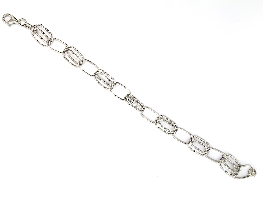 Finejewelers Sterling Silver 7 Inch Link Bracelet with Lobster clasp