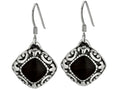 Finejewelers Electroform Earrings Coated with Black Onyx and Textured Design