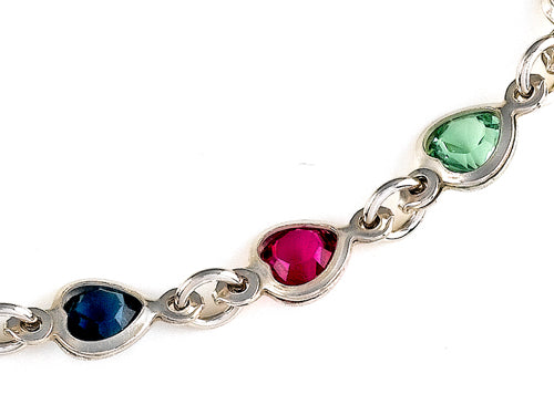 Finejewelers 10 Inches Hearts Ankle Bracelet with Simulated Stones