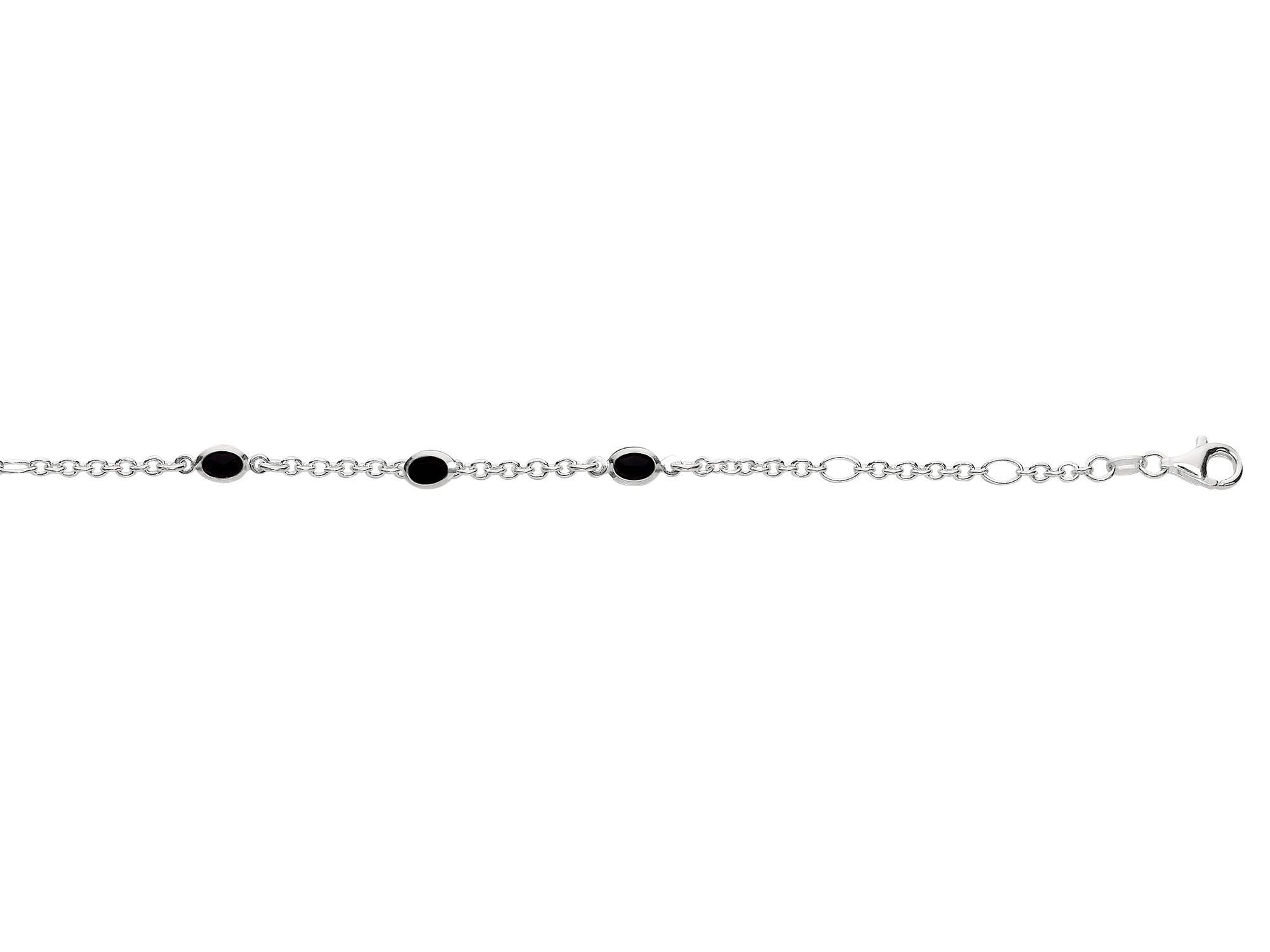 Finejewelers 10 Inches Adjustable Ankle Bracelet with Oval Crystals